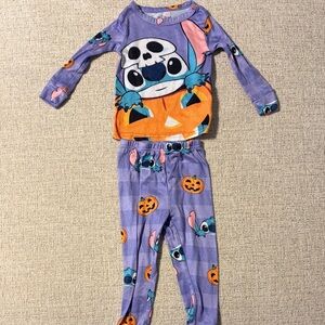 Disney Purple and Orange Halloween Pajama Set with Stitch